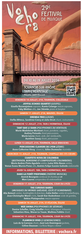 29e Festival Vochora - art vocal et polyphonique — Tournon-sur-Rhône et Tain-l'Hermitage