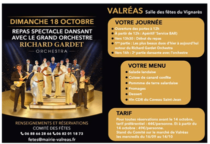 Repas-spectacle dansant : une après-midi de prestige